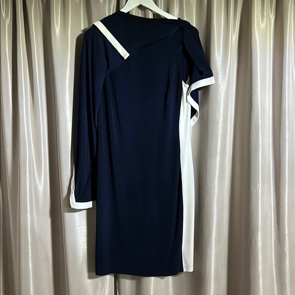 Lauren Ralph Lauren Blue Asymmetrical Cocktail Dress - Picture 3 of 6